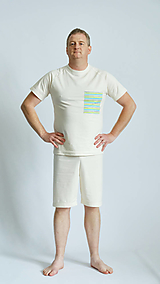 Pánske oblečenie - Pyžamo biobavlna s krátkym rukávom - 14561875_