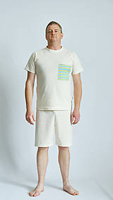 Pánske oblečenie - Pyžamo biobavlna s krátkym rukávom - 14561878_