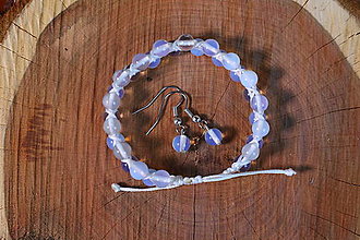 Sady šperkov - Shamballa náramok s naušnicami - opalit - 14561948_