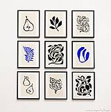 Grafika - Plagát| Matisse| modrá popínavá rastlina - 14564504_