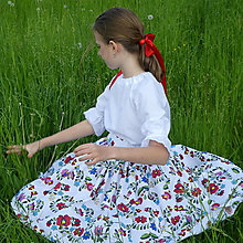 Sukne - Sukienka Folk kvety na bielej - 14566401_