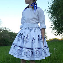 Sukne - Sukienka Modrý folklór na bielej - 14566404_