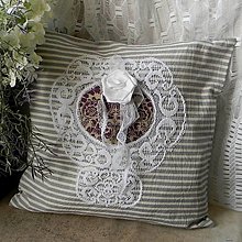 Úžitkový textil - Skoro ako svadobná - vidiecka návliečka na vankúš 40 x 40 - 14565453_