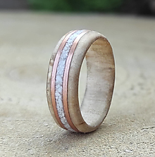 Prstene - Brezový prsteň s magnezitom a meďou - 14567046_