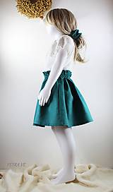Detské oblečenie - Petrolejová ľanová suknička, detská - 14567212_