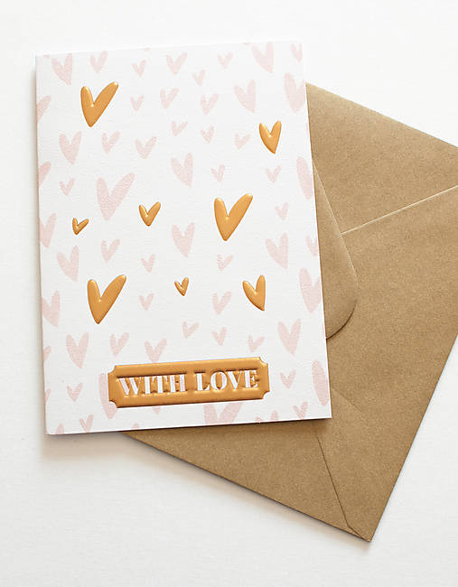 Papier - Otvárací pozdrav - "With Love" - 14566845_