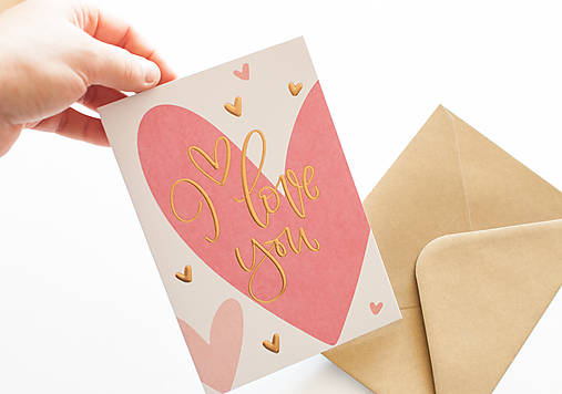 Papier - Otvárací pozdrav - "I Love You" - 14566848_