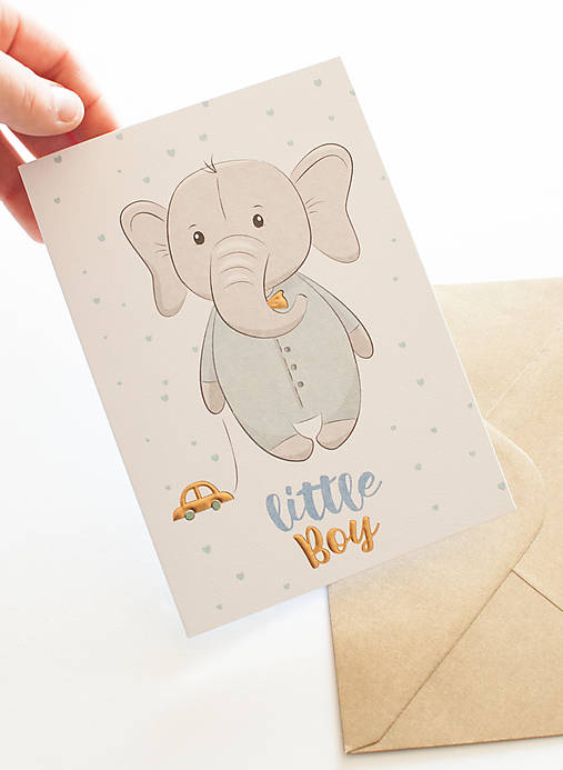 Papier - Otvárací pozdrav - "Baby Boy" - 14566859_