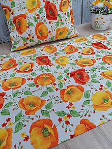 Úžitkový textil - Štóla (Divé maky žlto - oranžové 47 x 144 cm) - 14569326_