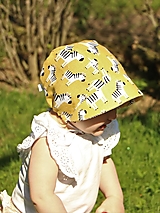 Detské čiapky - Letný detský ľanový čepiec zebra - 14567904_