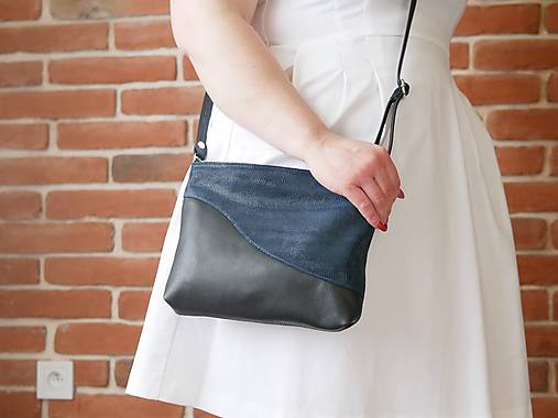 Kabelky - Anna - stylová kožená kabelka crossbody - 14571875_