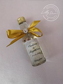 Darčeky pre svadobčanov - Svadobná výslužka fľaštička "white rose" - 14572457_