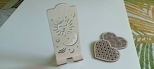 Úložné priestory & Organizácia - Stojan na mobil Slnko, mesiac, hviezdy - 14570122_