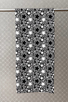 Úžitkový textil - Osuška STARS BLACK & WHITE - 14570616_
