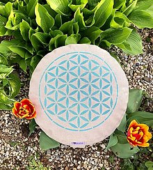 Úžitkový textil - Meditačný Vankúš "Tyrkysový kvet života" vysoký - 14571422_