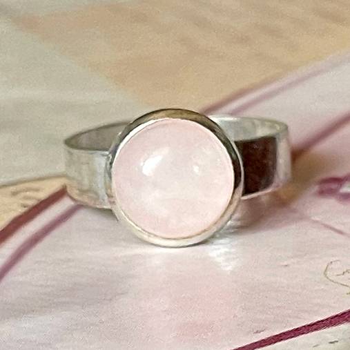  - ZĽAVA 50% Elegant Rose Quartz Ring / Prsteň s ruženínom /0558 - 14573848_