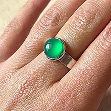 Prstene - ZĽAVA 50% Elegant Chalcedony Ring / Prsteň s chalcedónom (Zelená) - 14573943_