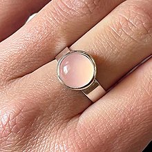 Prstene - ZĽAVA 50% Elegant Chalcedony Ring / Prsteň s chalcedónom (Ružová) - 14573951_