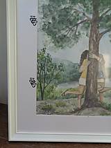 Obrazy - Bozk za stromom...(akvarel) - 14574576_