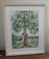 Obrazy - Bozk za stromom...(akvarel) - 14574594_