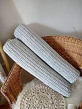 Úžitkový textil - Háčkovaný koberec - svetlošedý bavlna - 14573414_