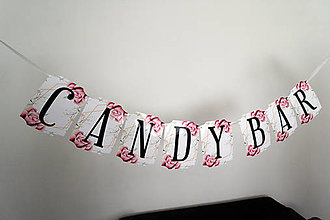 Tabuľky - Girlanda Candy bar (Ozdobné výrezy) - 14575065_