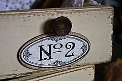 Nábytok - Staré vidiecke šuflíky s etiketami v porcelánovom vzhľade - 14574995_