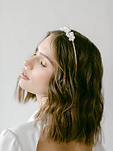 Ozdoby do vlasov - Svadobná perlová čelenka, biela / slonovinová / champagne - 14576289_