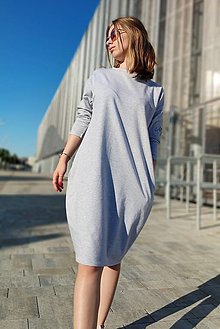 Šaty - Úpletové dámske šaty/tunika NICA Grey - 14579166_