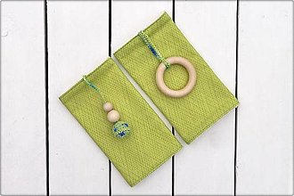 Detský textil - Slintáčiky na ergonomické nosiče (Harlekýn zelený) - 14578845_