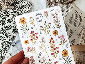 Papier - Samolepky "blooming meadow" (Ružová) - 14580446_
