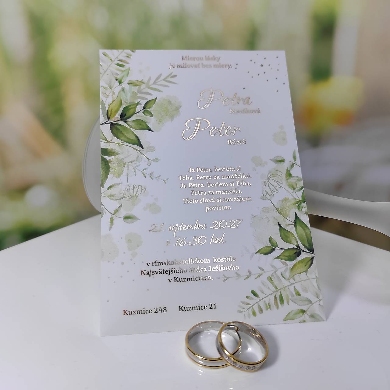 Transparentné svadobné oznámenie 20284 (71-100 ks)