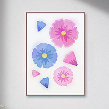 Grafika - Pastel floral with leaves grafika – nežniny - 14580757_