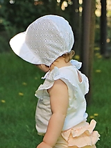 Detské čiapky - Letný detský čepček Evička s riaseným šiltom - 14581387_