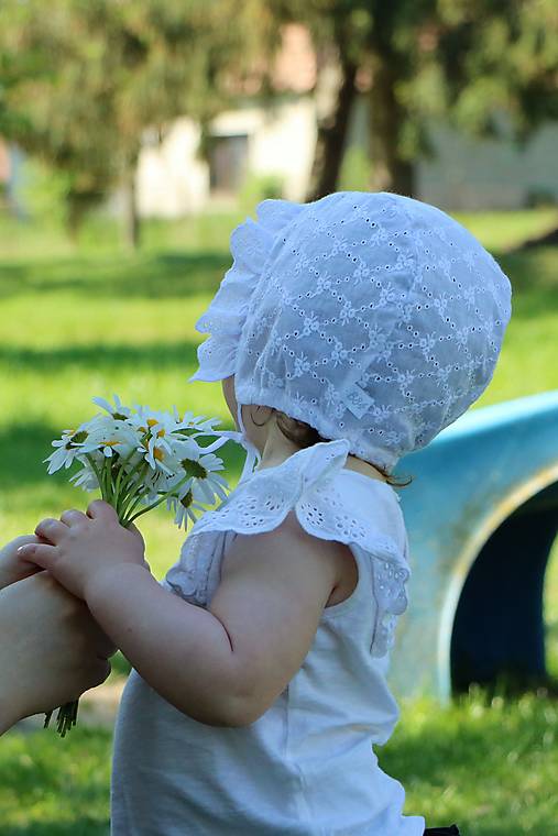 Letný detský čepček Anička s jednovrstvovým šiltom