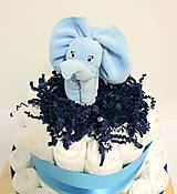 Detské doplnky - Plienková torta sloník modrý - 14582061_