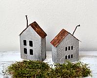 Dekorácie - Drevené domčeky - sada - Staré,opustené domy - 14581709_