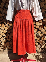 Sukne - Midi sukňa z vyšívaného ľanu - 14582316_