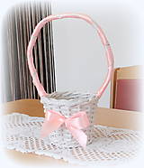 Svadobné pierka - košík svadobný na lupienky - ružová - 14581677_