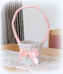 Svadobné pierka - košík svadobný na lupienky - ružová - 14581677_