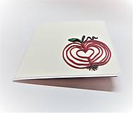 Papiernictvo - Pohľadnica ... červené jabĺčko - 14584231_