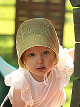 Detské čiapky - Letný detský čepiec Nela svetložltý - 14584886_