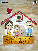 Tabuľky - Menovka - rodinka a domček - 14583355_