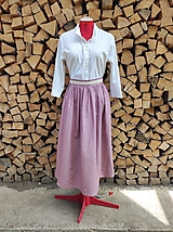 Sukne - Ľanová riasená sukňa (rôzne farby) - 14583292_