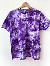 Topy, tričká, tielka - Batikované tričko - fialové - 14582962_