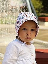 Detské čiapky - Letný detský čepiec lúka biela - 14585949_