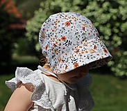 Detské čiapky - Letný detský ľanový čepček Lea - 14587595_
