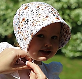 Detské čiapky - Letný detský ľanový čepček Lea - 14587596_