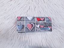 Peňaženky - Peňaženka sivá so srdciami - 14586174_