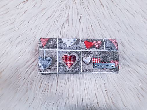 Peňaženka sivá so srdciami